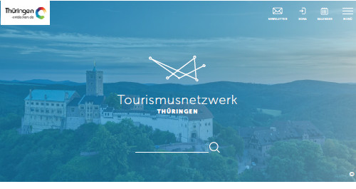 Screenshot Tourismusnetzwerk Thüringen mit Wartburg